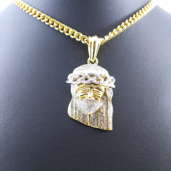 24" x 5mm Cuban Chain + Holy Man Pendant - Picture 8 of 8